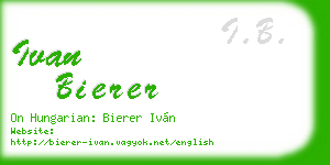 ivan bierer business card